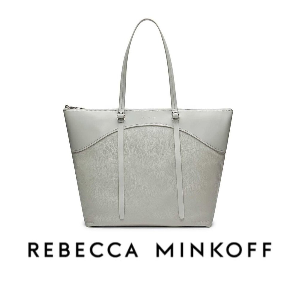 REBECCA MINKOFF Signature Top Zip Pebbled Leather Tote